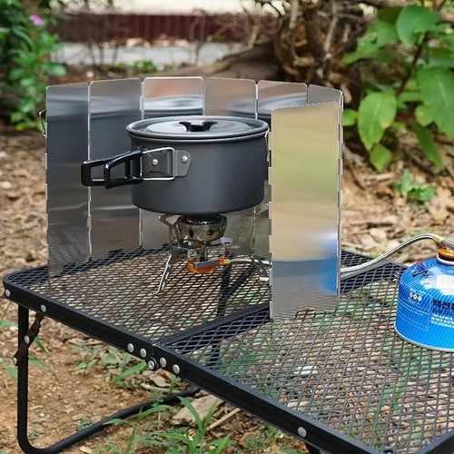 Foldable stove wind shield - foldable,