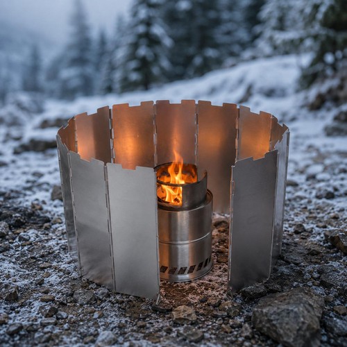 Foldable stove wind shield - foldable, 10